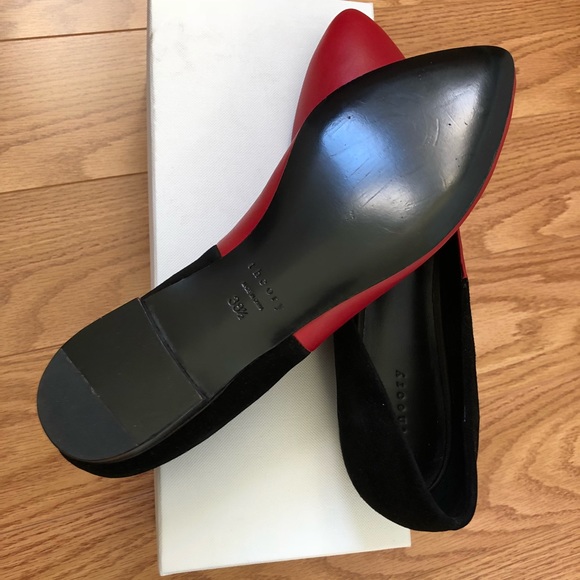 Women’s Theory black/red flat shoes. EU 38.5 - Picture 4 of 5